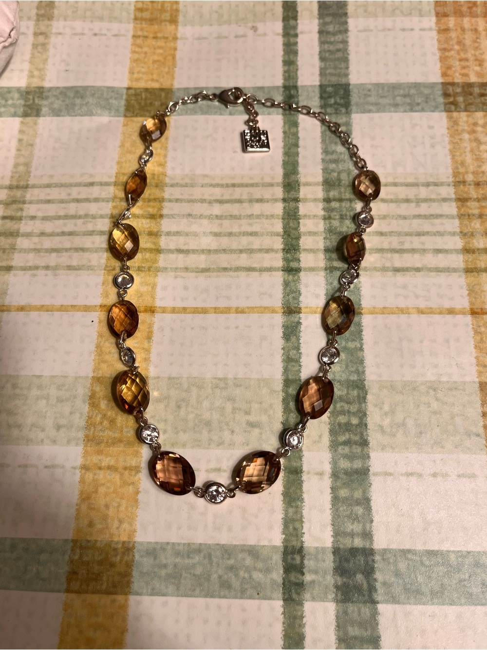 Ann Klein vintage Smokey crystal and rhinestone beaded necklace